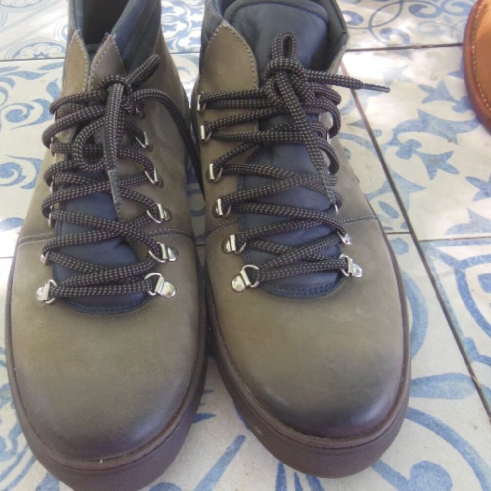 Mercanti Fiorentini Relax Men’s Green Leather High Top Sneakers Size 12